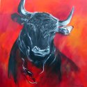 Bulle in rot 100x100